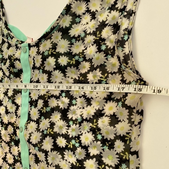 Bongo chiffon sleeveless floral summer top M - Picture 9 of 10